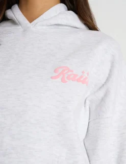 Hot Kaiia Studio Bubble Script Oversized Hoodie Grey Marl & Pink Sculpt & Leisure | Kaiia The Label