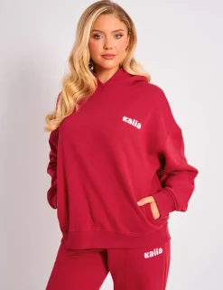 Fashion Kaiia Studio Cherry Graphic Oversized Hoodie Red & Pink Sculpt & Leisure | Kaiia The Label