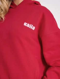 Fashion Kaiia Studio Cherry Graphic Oversized Hoodie Red & Pink Sculpt & Leisure | Kaiia The Label