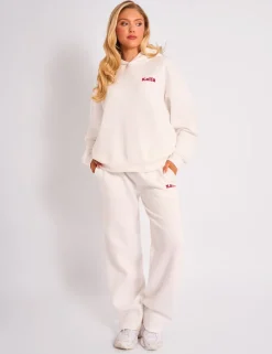 Cheap Kaiia Studio Cherry Graphic Oversized Hoodie Cream & Red Tracksuits | Tracksuits