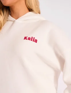 Cheap Kaiia Studio Cherry Graphic Oversized Hoodie Cream & Red Tracksuits | Tracksuits
