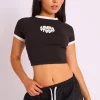 Hot Kaiia Studio Contrast Binding Baby Tee Black Sculpt & Leisure | Kaiia The Label