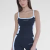 Online Kaiia Studio Contrast Panel Ribbed Vest Top & White Sculpt & Leisure | Kaiia The Label