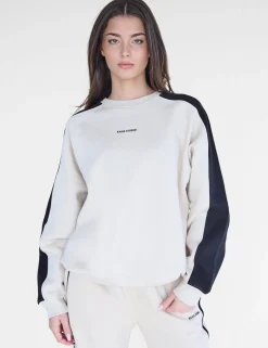 Outlet Kaiia Studio Contrast Panel Oversized Sweatshirt & Black Sculpt & Leisure | Kaiia The Label