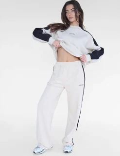 Fashion Kaiia Studio Contrast Panel Wide Leg Sweat Pants & Black Sculpt & Leisure | Kaiia The Label
