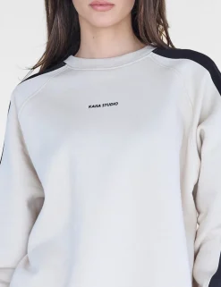 Outlet Kaiia Studio Contrast Panel Oversized Sweatshirt & Black Sculpt & Leisure | Kaiia The Label