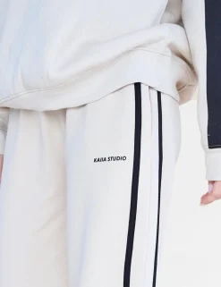 Fashion Kaiia Studio Contrast Panel Wide Leg Sweat Pants & Black Sculpt & Leisure | Kaiia The Label