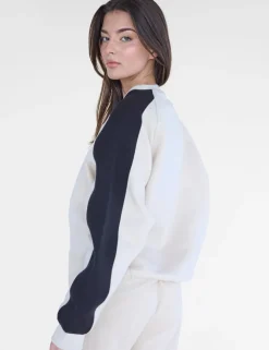 Outlet Kaiia Studio Contrast Panel Oversized Sweatshirt & Black Sculpt & Leisure | Kaiia The Label