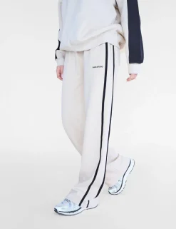 Fashion Kaiia Studio Contrast Panel Wide Leg Sweat Pants & Black Sculpt & Leisure | Kaiia The Label