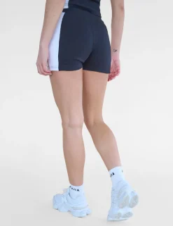 Outlet Kaiia Studio Contrast Panel Ribbed Mini Shorts & White Sculpt & Leisure | Kaiia The Label