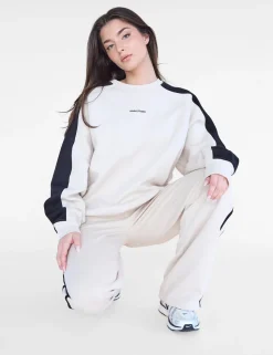 Outlet Kaiia Studio Contrast Panel Oversized Sweatshirt & Black Sculpt & Leisure | Kaiia The Label