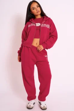 Shop Kaiia Studio Cuffed Jogger Red Sculpt & Leisure | Kaiia The Label