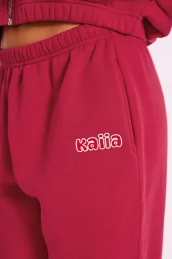 Shop Kaiia Studio Cuffed Jogger Red Sculpt & Leisure | Kaiia The Label