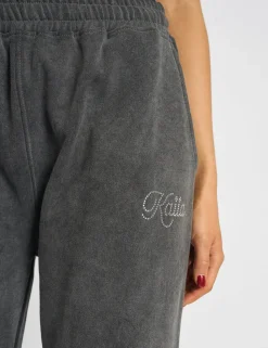 Discount Kaiia Studio Diamante Acid Wash Wide Leg Joggers Dark Grey Sculpt & Leisure | Kaiia The Label