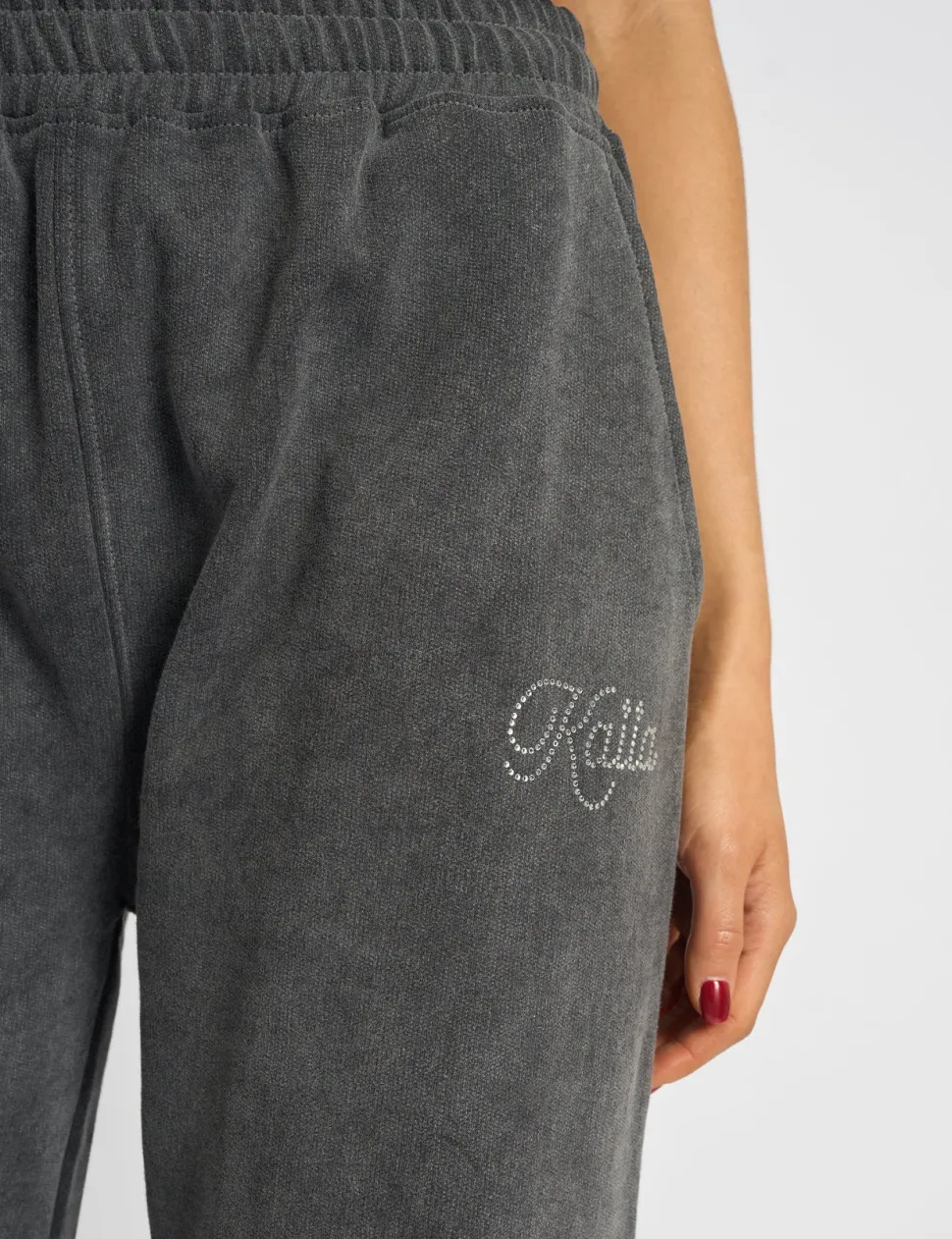 Discount Kaiia Studio Diamante Acid Wash Wide Leg Joggers Dark Grey Sculpt & Leisure | Kaiia The Label