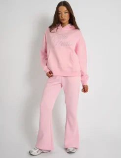 Sale Kaiia Studio Diamante Embellished Oversized Hoodie Baby Pink Sculpt & Leisure | Kaiia The Label
