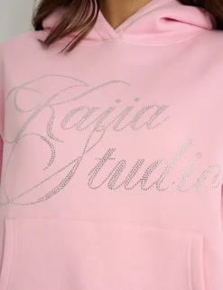 Sale Kaiia Studio Diamante Embellished Oversized Hoodie Baby Pink Sculpt & Leisure | Kaiia The Label