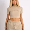 Hot Kaiia Studio Embossed Logo Baby Tee Sculpt & Leisure | Kaiia The Label
