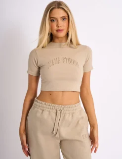 Hot Kaiia Studio Embossed Logo Baby Tee Sculpt & Leisure | Kaiia The Label