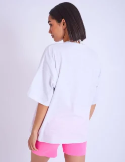 Discount Kaiia Studio Embroidered Bubble Logo Oversized T-shirt Grey Marl & Pink Sculpt & Leisure | Kaiia The Label