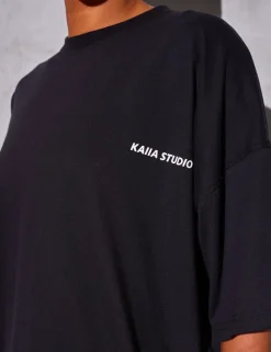 Fashion Kaiia Studio Logo Oversized Tee Sculpt & Reset | Sculpt & Leisure