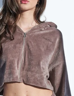 Outlet Kaiia Studio Logo Velour Hoodie Sculpt & Leisure | Kaiia The Label