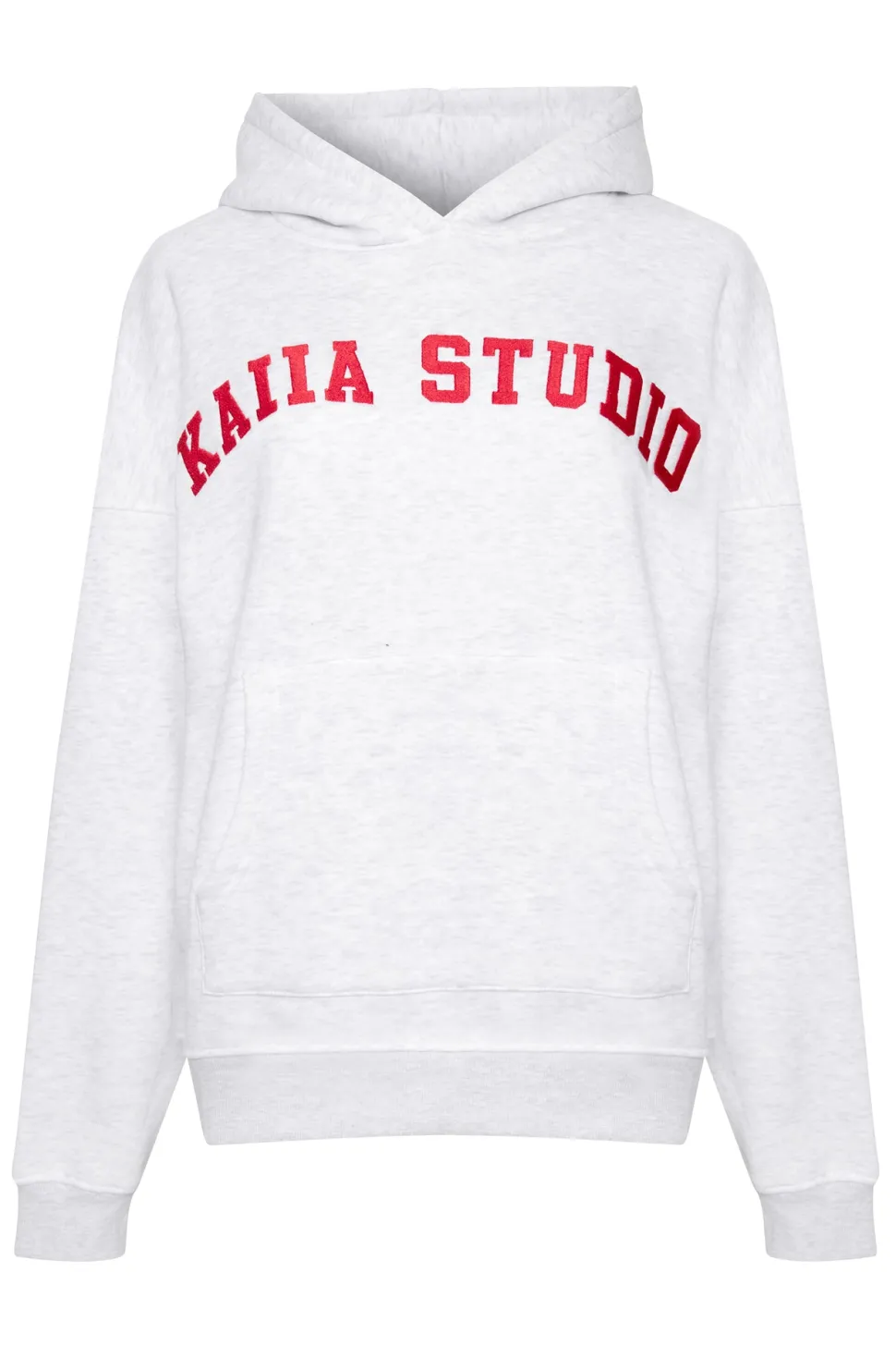 Store Kaiia Studio Oversized Hoodie Light Grey Marl & Red Back In Stock | Sculpt & Leisure