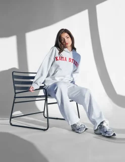 Store Kaiia Studio Oversized Hoodie Light Grey Marl & Red Back In Stock | Sculpt & Leisure