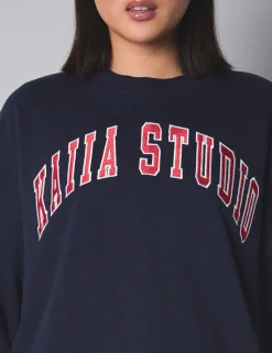 Sale Kaiia Studio Oversized Sweatshirt With Red Sculpt & Leisure | Kaiia The Label