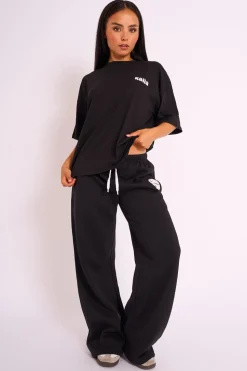 Sale Kaiia Studio Oversized Tee Black Sculpt & Leisure | Kaiia The Label