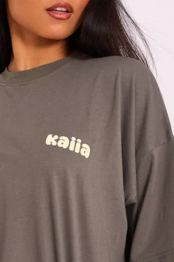 Best Kaiia Studio Oversized Tee Dark Grey Sculpt & Leisure | Kaiia The Label
