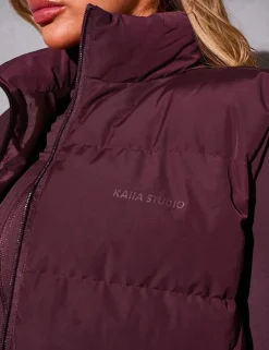 Fashion Kaiia Studio Padded Gilet Deep Burgundy Sculpt & Reset | Sculpt & Leisure
