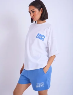 Sale Kaiia Studio Palm Tree Bubble Logo Oversized T-shirt & Blue Sculpt & Leisure | Kaiia The Label