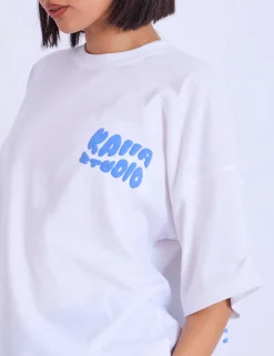 Sale Kaiia Studio Palm Tree Bubble Logo Oversized T-shirt & Blue Sculpt & Leisure | Kaiia The Label