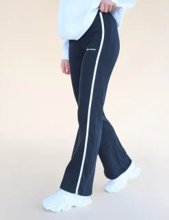 Fashion Kaiia Studio Piping Ribbed Wide Leg Leggings & White Sculpt & Leisure | Kaiia The Label