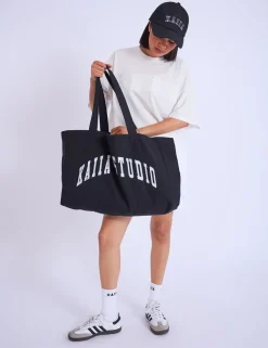 Discount Kaiia Studio Tote Bag Black & White Tote Bags