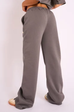 Outlet Kaiia Studio Wide Leg Joggers Dark Grey Sculpt & Leisure | Kaiia The Label