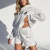Sale Kaiia Sweat Logo Shorts In Marl Sculpt & Leisure | Kaiia The Label