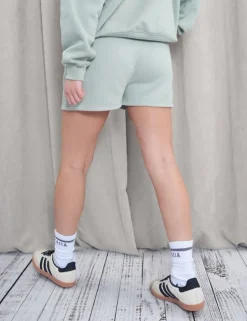 Sale Kaiia Sweat Logo Shorts in Sage Sculpt & Leisure | Kaiia The Label
