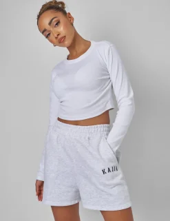 Sale Kaiia Sweat Logo Shorts In Marl Sculpt & Leisure | Kaiia The Label