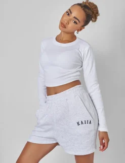 Sale Kaiia Sweat Logo Shorts In Marl Sculpt & Leisure | Kaiia The Label