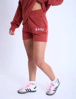 Fashion Kaiia Sweat Shorts Rust & Pink Sculpt & Leisure | Kaiia The Label