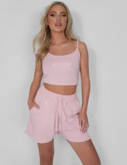 Discount Kaiia Sweat Shorts Soft Pink Curve | Sculpt & Leisure