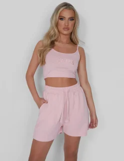 Discount Kaiia Sweat Shorts Soft Pink Curve | Sculpt & Leisure
