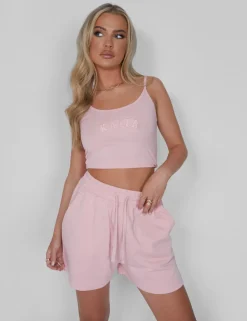 Discount Kaiia Sweat Shorts Soft Pink Curve | Sculpt & Leisure