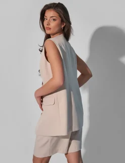 Flash Sale Kaiia Tailored Longline Sleeveless Blazer Co-ord Sculpt & Leisure | Kaiia The Label