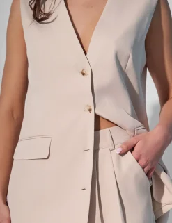 Flash Sale Kaiia Tailored Longline Sleeveless Blazer Co-ord Sculpt & Leisure | Kaiia The Label