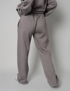 Sale Kaiia The Label Logo Wide Leg Joggers Dark Grey With Pink Sculpt & Leisure | Kaiia The Label