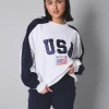 Discount Kaiia Usa Embroidered Oversized Sweatshirt Sculpt & Leisure | Kaiia The Label