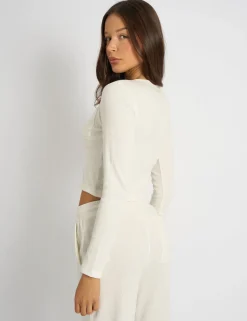 Fashion Kaiia Waffle Button Up Long Sleeve Top Sculpt & Leisure | Kaiia The Label
